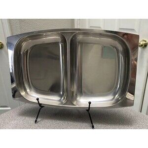 Vintage MCM 1Stainless Steel Serving Dish